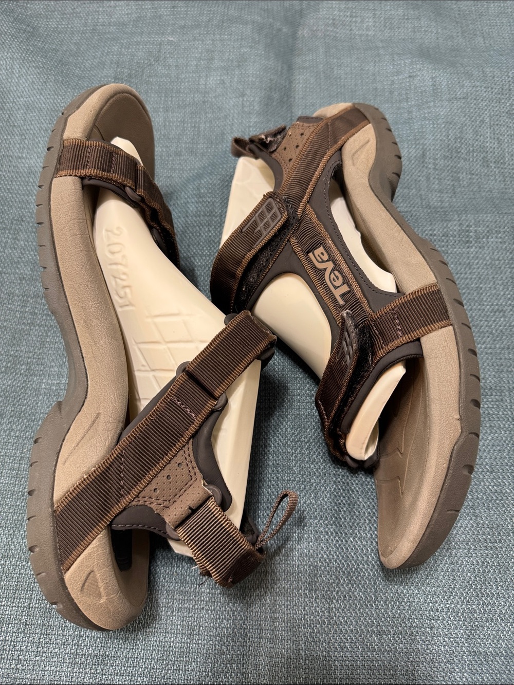 Teva Tanza Trail Hiking Sandals Men's Size 10.5 Brown Outdoor Spider Rubber 4141 - Picture 3 of 12